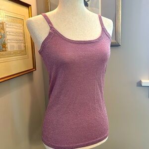 90s Y2K Vintage Charlotte Tarantola Sparkly Pink Tank Top, size L